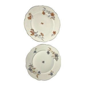 Limoges France Antique Elite SAM Set of 2 9in White Plates‎ Floral